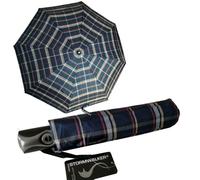 Happy Rain - Stormwalker Up & Down Faltschirm automatik 99cm Durchmesser blau/karo Blau
