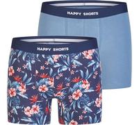 Happy Shorts 2 Jersey Trunk Herren Boxershorts Pant Hawaii - Blau, Farbe:Hawaii - Blau, Grösse:L