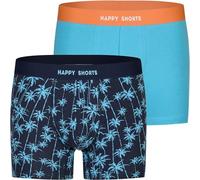Happy Shorts 2 Jersey Trunk Herren Boxershorts Pant Palme Hellblau, Farbe:Palme, Grösse:M