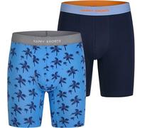 Happy Shorts 2 Jersey Trunk Lang Herren Boxershort Pant Palme Navy, Farbe:Palme Navy, Grösse:L