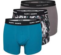 Happy Shorts 2er oder 3er Pack Herren Boxershorts, Trunks, Jerseys Farbwahl, Grösse:M, Farbe:3er Pack D04