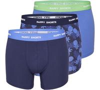 Happy Shorts 3er Pack Boxershorts Pants Boxer Ananas Blau, Farbe:Ananas - Pineapple, Grösse:L