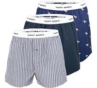 Happy Shorts Herren Web-Boxershorts, 3er Pack - American Boxershorts, Baumwolle Bird XL