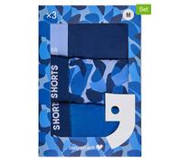 Boxershorts HAPPY SHORTS "Boxershort 3er Pack", Damen, Gr. M, camouflage blau, Obermaterial: 95% Baumwolle CO. 5% Elasthan EL., Unterhosen (54526364-M) camouflage blau