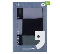 Happy Shorts 3er-Set: Boxershorts in Schwarz - Größe XL | Herren Waesche