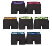 Happy Shorts 7 Stück Jersey Trunk Herren Boxershorts Pants Boxer Weekly Underwear, Grösse:XL - 7-54, Farbe:schwarz