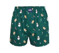Happy Shorts Boxershorts Webboxer Weihnachten Schneemann Lebkuchenmann, Farbe:Snowman - Gingerbread, Grösse:L
