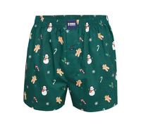 Happy Shorts Boxershorts Webboxer Weihnachten Schneemann Lebkuchenmann, Farbe:Snowman - Gingerbread, Grösse:XL