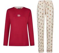 Happy Shorts Damen Flanell Pyjama Schlafanzug Homewear Xmas Bordeaux, Farbe:Bordeaux, Grösse:L