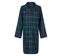 Happy Shorts Damen Nachthemd Sleepshirt Flanell Kariert Knöpfe Grün, Farbe:Grün Kariert - Green Checkered, Grösse:S