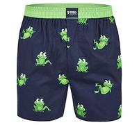 Webboxer HAPPY SHORTS "Web-Boxershorts 1er Pack", Herren, Gr. M, bunt (frog), Obermaterial: 100% Baumwolle CO., Unterhosen (42033324-M) frog