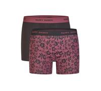 Happy Shorts Herren Boxer Jersey 2-Pack schwarz, Bordeaux - Größe L