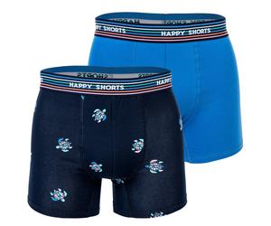 Happy Shorts Herren Boxer Shorts, 2er Pack - Retro Jersey, Logobund Turtles M