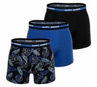 Happy Shorts Herren Boxer Shorts, 3er Pack - Retro Jersey, Logobund Hawaii M