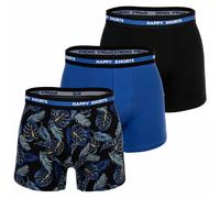 Boxershorts HAPPY SHORTS "Boxershort 3er Pack", Herren, Gr. M, bunt (hawaii), Obermaterial: 95% Baumwolle CO. 5% Elasthan EL., Unterhosen (65170501-M) hawaii