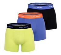 Happy Shorts Herren Boxer Shorts, 3er Pack - Retro Jersey, Logobund Lila/Schwarz/Lime M