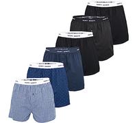 Happy Shorts Herren Boxershorts Unterhose 6er Pack Mix - Geo-Solid Black - Größe XXL
