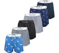 Happy Shorts Herren Boxershorts Unterhose 6er Pack Mix - Pelikan-Möwe - Größe XL