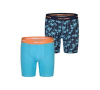 Happy Shorts Herren Langer Boxer 2-Pack Jersey Boxer Briefs - Palms 2 - Größe L