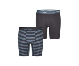 Happy Shorts Herren Langer Boxer 2-Pack Jersey Boxer Briefs - Stripes - Größe XL