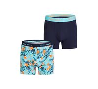 Happy Shorts Herren Retro Boxer 2-Pack Jersey - Flower Print - Navy - Größe XL