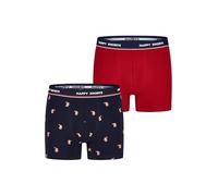 Happy Shorts Herren Retro Boxer 2-Pack Jersey Xmas - Gingerbread Men - Größe XXL