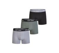 Happy Shorts Herren Retro Boxer 3-Pack Jersey - Grey-Black-Khaki - Größe L