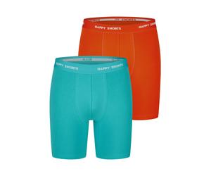 Happy Shorts Herren Retro Boxer Neon Long 2-Pack Retroshorts, Vintage Boxer, L