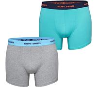 Happy Shorts Herren Unterwäsche Retro Pants 2-Pack Motiv: Uni 2 - Größe XL