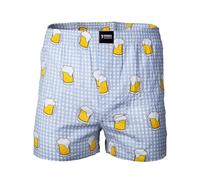 Webboxer HAPPY SHORTS "Web-Boxershorts 1er Pack", Herren, Gr. L, bunt (bier), Obermaterial: 100% Baumwolle CO., Unterhosen (84667603-L) bier