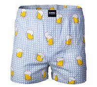 Webboxer HAPPY SHORTS "Web-Boxershorts 1er Pack", Herren, Gr. XL, bunt (bier), Obermaterial: 100% Baumwolle CO., Unterhosen (84667603-XL) bier