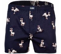 Happy Shorts Herren Webboxershorts - American Style, Baumwolle, gemustert Donkeys / M M Blau