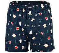Happy Shorts Herren Web-Boxershorts - X-MAS, American Boxershorts, Weihnachtsprint Snowmen & Gingerbreadmen navy S