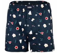 Happy Shorts Herren Web-Boxershorts - X-MAS, American Boxershorts, Weihnachtsprint Snowmen & Gingerbreadmen navy S