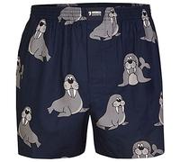Webboxer HAPPY SHORTS "Web-Boxershorts 1er Pack", Herren, Gr. L, bunt (bier), Obermaterial: 100% Baumwolle CO., Unterhosen (84667603-L) bier