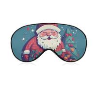 Happy Smiling Weihnachtsmann-Schlafmaske, weich, bequem, Augenmaske mit verstellbarem Riemen, Augenabdeckung, Augenschatten für Männer und Frauen, Arbeit, Reisen