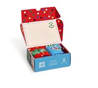 Happy Socks 2-Pack Happy Holidays Weihnachtssocken Geschenk für Damen und Herren, warme und lustige Wintersocken Größe 36-40