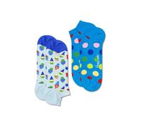 Happy Socks 2-Pack Ice Cream Low Sock, farbenfrohe und fröhliche, Socken für Männer und Frauen, Blau-Rosa-Rot-Orange-Gelb-Grün (41-46)