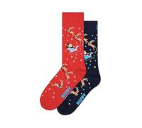 Happy Socks 2-Pack Sleigh Socks Weihnachtssocken (DE/NL/SE/PL, Numerisch, 41, 46, Regular, Regular, MEHRFARBIG)