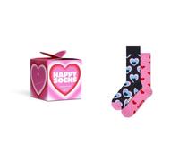 Happy Socks 2er Pack Socken für Valentinstag, lustig Geschenk für Freundin und Freund, liebe bunte Baumwolle Socken