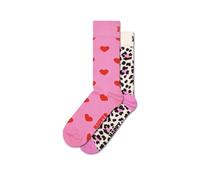 Happy Socks 2er Pack Leo Heart Socken lustige Socken Herz Socken Leo Socken