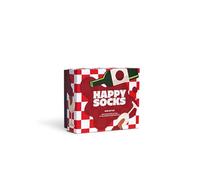 Happy Socks Tagessocke Crew Wine (Glas mit Wein) dunkelblau/rot Geschenkbox - 2 Paar, Größe 36-40