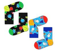 Happy Socks Tagessocke Crew Kids Holiday Gift Geschenkbox Kinder - 2 Paar, Größe 2-3Y