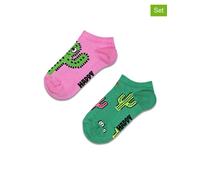 Happy Socks 2er-Set: Socken "Cactus" in Grün - Größe 33-35 | Kinder Socken Strumpfhosen