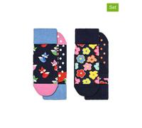 Happy Socks 2er-Set: Socken "Fox & Flower" in Bunt - Größe 22-24 | Babysocken Strumpfhosen