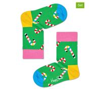 Happy Socks 2er-Set: Socken in Grün - Größe 24-26 | Kinder Socken Strumpfhosen
