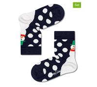 Happy Socks 2er-Set: Socken "Jumbo Snowman" in Dunkelblau - Größe 13-21 | Babysocken Strumpfhosen
