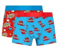Happy socks 2P Super Dad Boxershorts Blau Baumwolle Medium Herren
