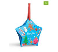 Happy Socks Tagessocke Crew Kids Holiday Gift Geschenkbox Kinder - 2 Paar, Größe 2-3Y