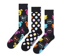 Happy Socks Unisex Socken, 3er Pack - Classic, Muster, Baumwollmischung, gemischte Farben Dog 36-40